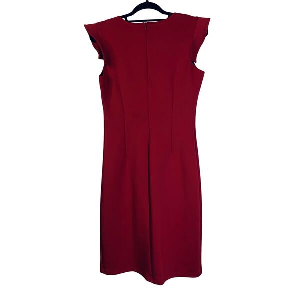 LARANOR Dress 42/10 Sweetheart Neckline Cap Sleeve Hidden Zipper Darting Bodycon - Picture 4 of 13